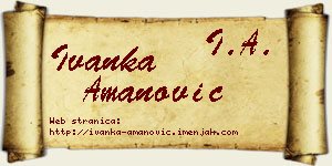 Ivanka Amanović vizit kartica